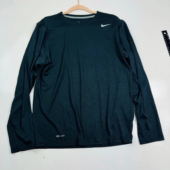 Nike Black DriFit Long-Sleeve Running‎ Top Medium - Picture 1 of 7